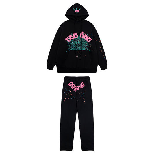 Sp5der Tracksuit Black