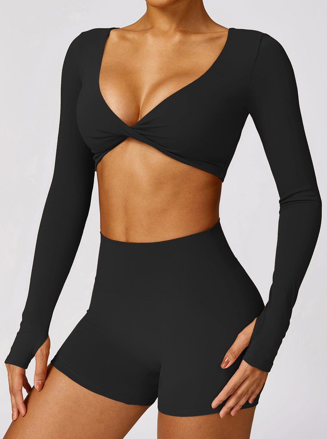 Livia | Longarm Crop Top with Twist Detail