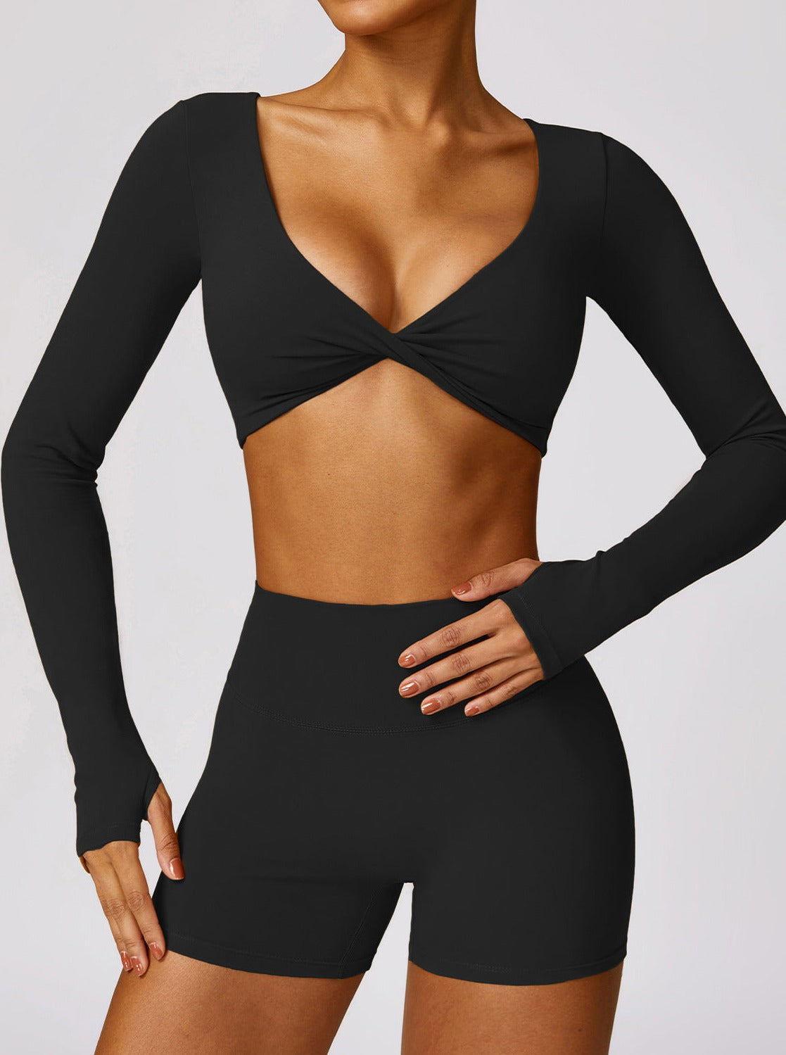 Livia | Longarm Crop Top with Twist Detail