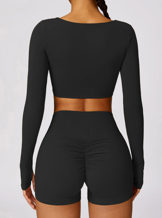Livia | Longarm Crop Top with Twist Detail