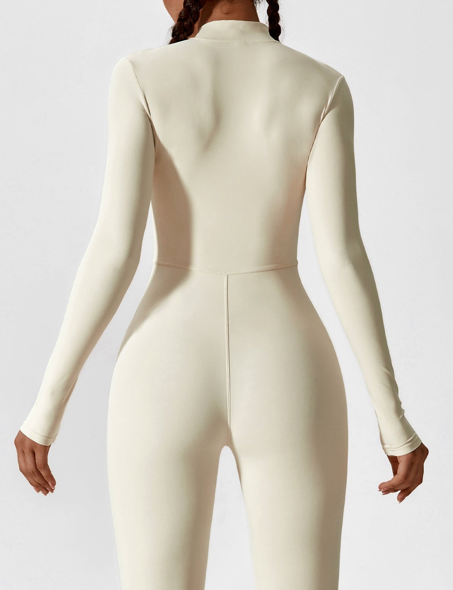 Wanda | Long Sleeve Jumpsuit - Standing Collar Zipper