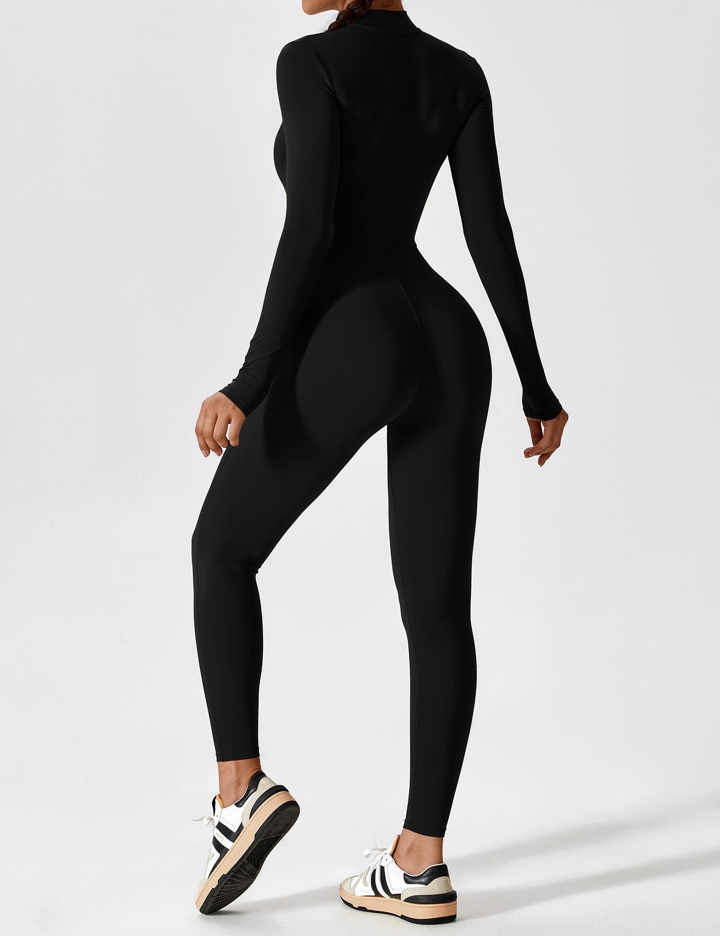 Wanda | Long Sleeve Jumpsuit - Standing Collar Zipper