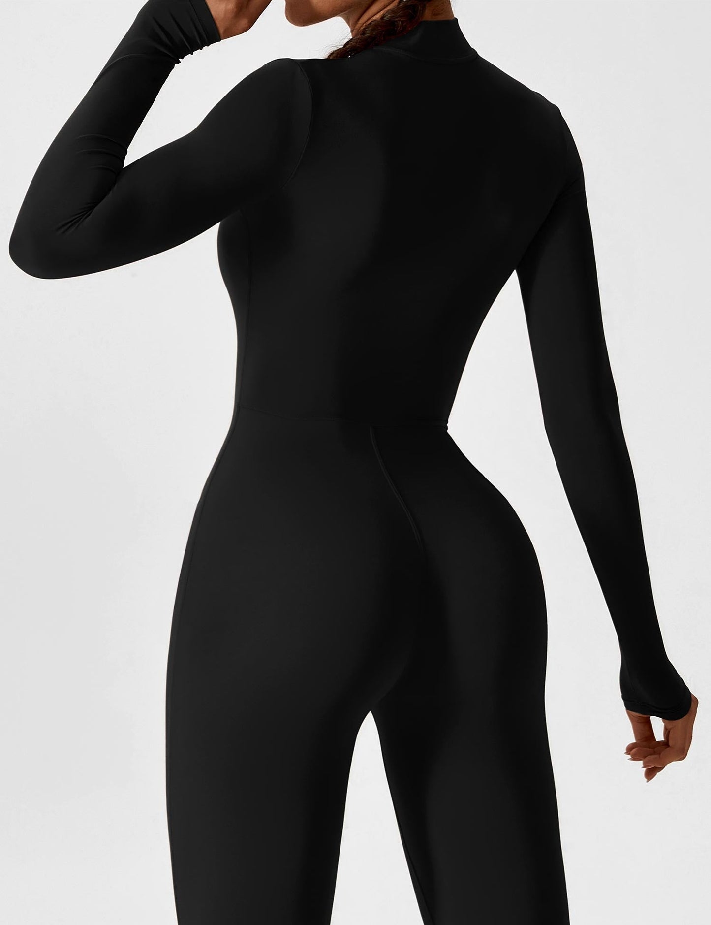 Wanda | Long Sleeve Jumpsuit - Standing Collar Zipper