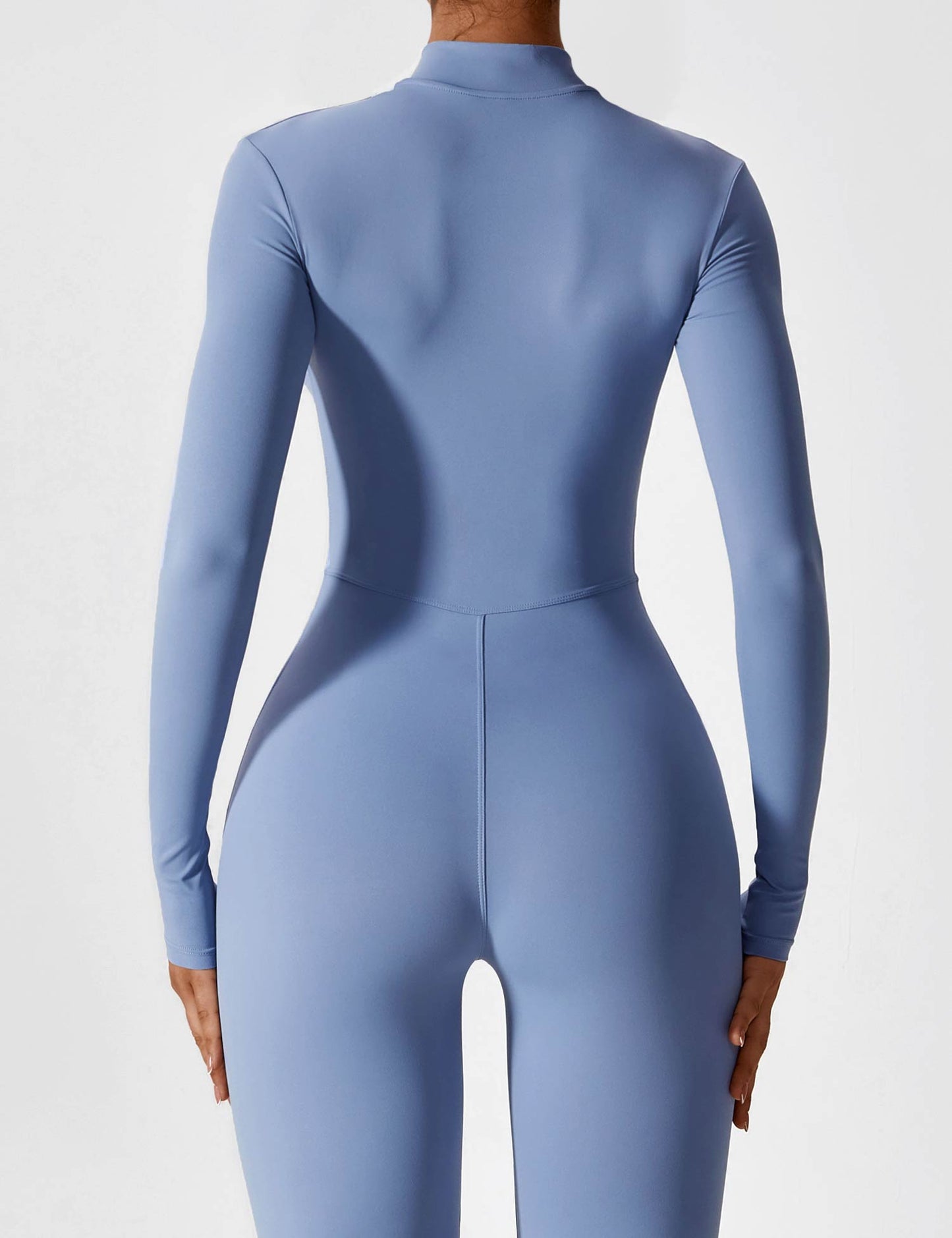 Wanda | Long Sleeve Jumpsuit - Standing Collar Zipper