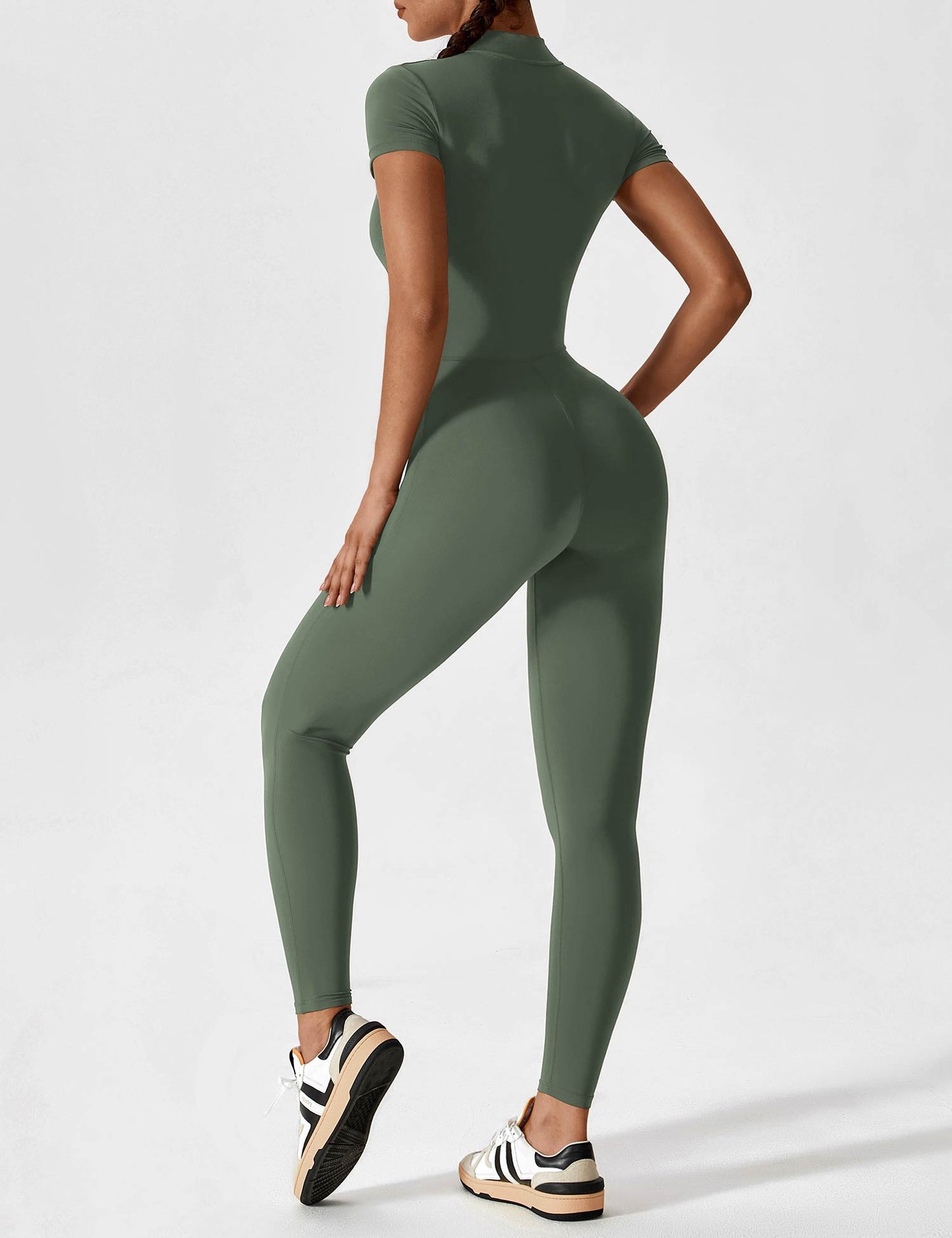 Wanda | Long Sleeve Jumpsuit - Standing Collar Zipper