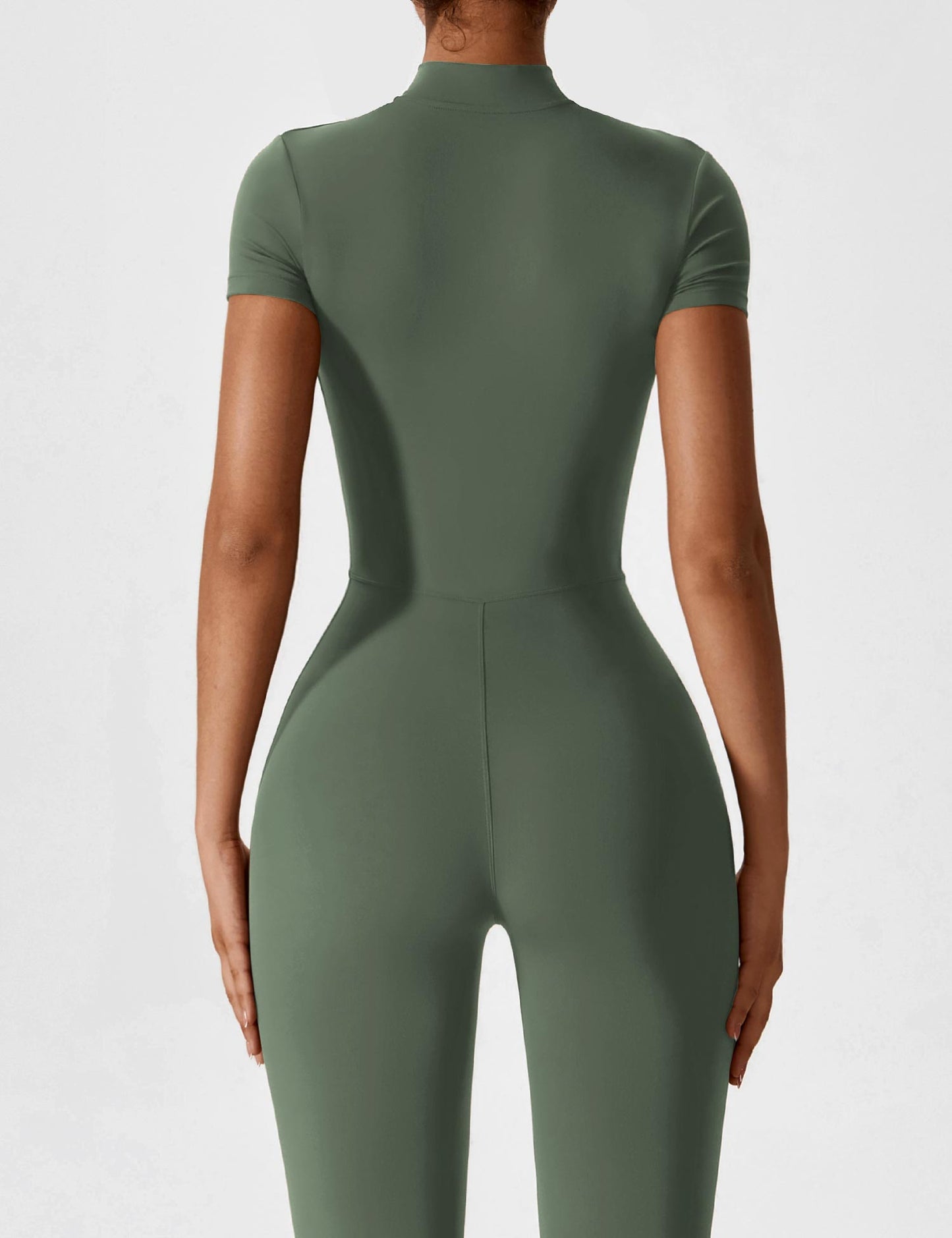 Wanda | Long Sleeve Jumpsuit - Standing Collar Zipper