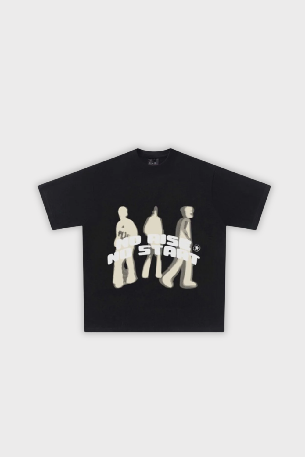 Black Graphic Tee 'Walking Start'