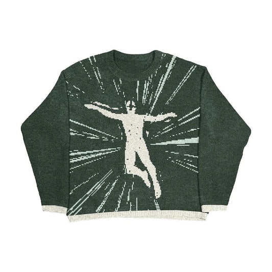 GREEN - KNITTED SWEATER