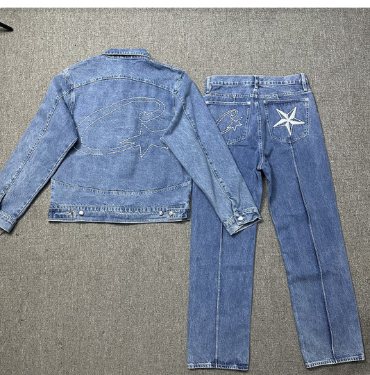 Crtz Blue Denim Suit