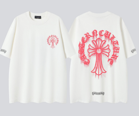 Chrome Hearts White/Red T-shirt
