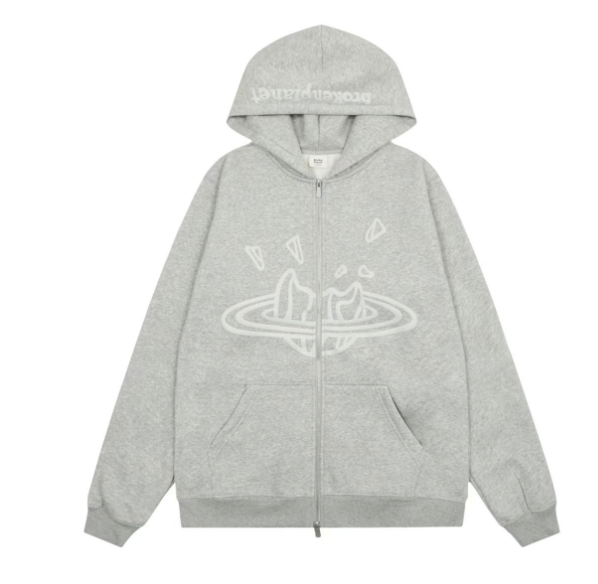 Broken Planet Gray Hoodie