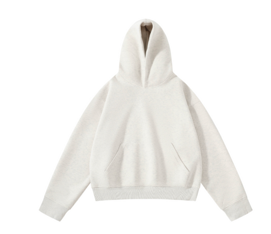 420 GSM White Flower Gray Hoodie