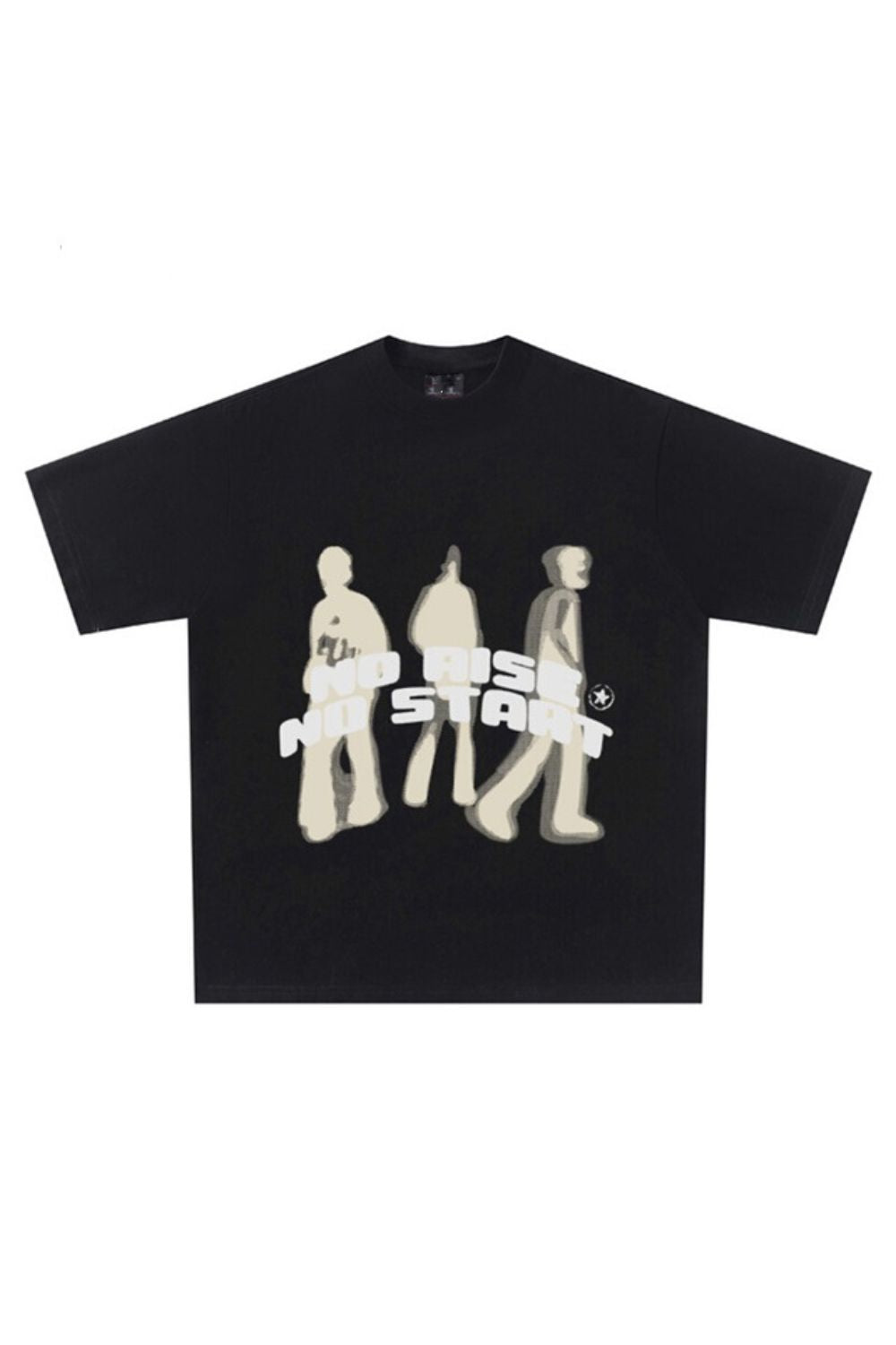 Black Graphic Tee 'Walking Start'